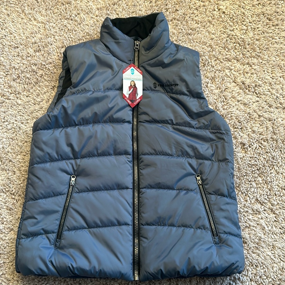 Free Country Blue Puffer Vest NWT